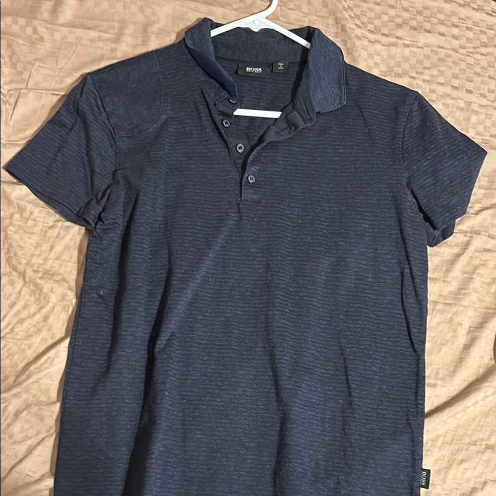 Hugo Boss Blue Polo Shirt Classic Design Short Sleeves